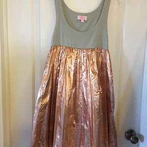 VINTAGE AKA Rose gold mini babydoll dress Size XS